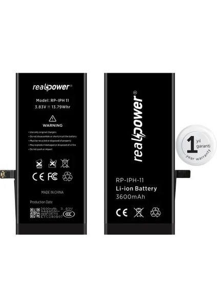Apple Uyumlu iPhone 11 Yüksek Kapasiteli Batarya 3580MAH