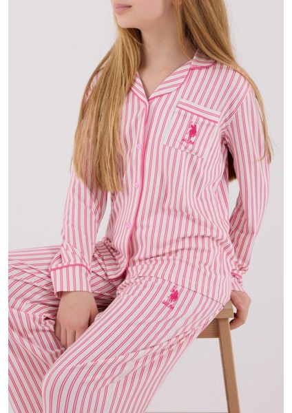 U.s. Polo Assn Kız Çocuk Gömlek Pijama Açık Fuşya fırsatları