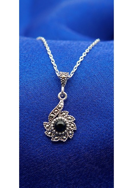 925 Ayar Kadın Oltu Taşı Kadın Kolye SY00079 fiyatları