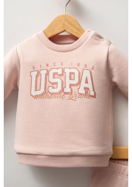 U.s. Polo Assn Kız Bebek 2'lü Takım Pudra modelleri