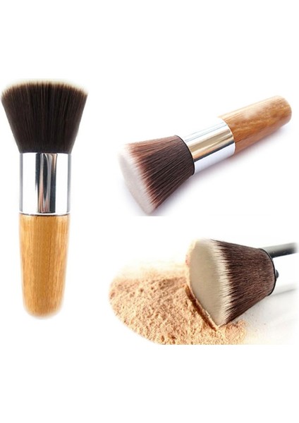 Doğal Bambu Makyaj Fırçası, Pudra ve Allık Için Ideal, Şık ve Hafif Tasarım