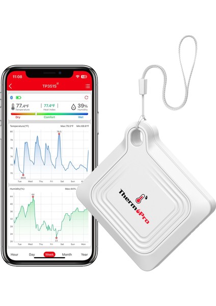 TP351 Telefon Kontröllü 79M Menzilli Indoor Termometre