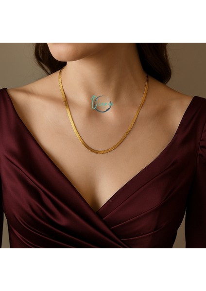 Çelik Altın Renk 60 cm İtalyan Zincir Kolye