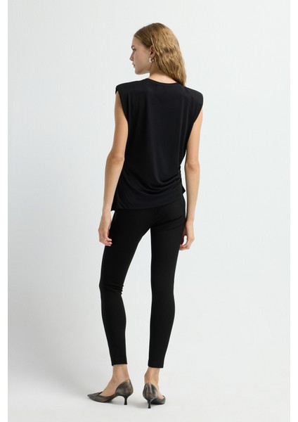 Kolsuz Büzgülü Bluz Siyah 11545833000 indirimleri