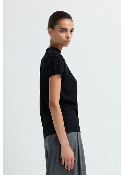 Inci Simli Triko Kazak Siyah 13945620000 fırsatları