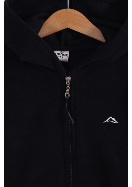 Lastik Manşetli Fermuarlı Kapüşonlu Çocuk Unisex Polar Ceket modelleri