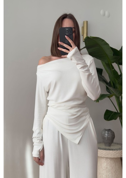 Tek Omuzlu Modal Orj Takım- Beyaz indirimleri