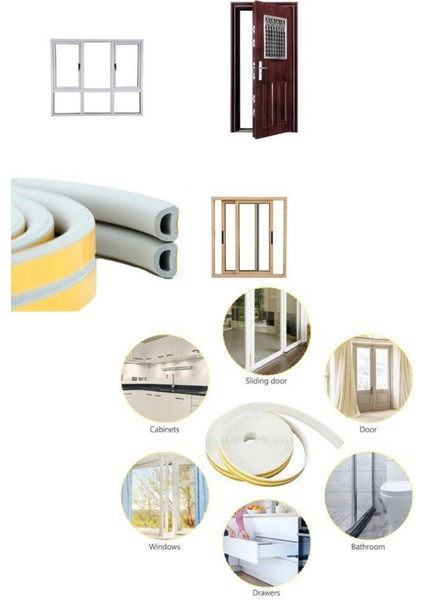 Kapı ve Pencere Rüzgar Yalıtım Bandı Izolasyon Fitili Kauçuk 2X15MT (2li Fitil) fiyatları