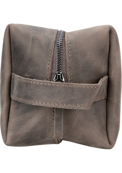 El Yapımı Deri Makyaj Çantası, Büyük Boy, Şık ve Kullanışlı, Antik Kahve Tonu fırsatları