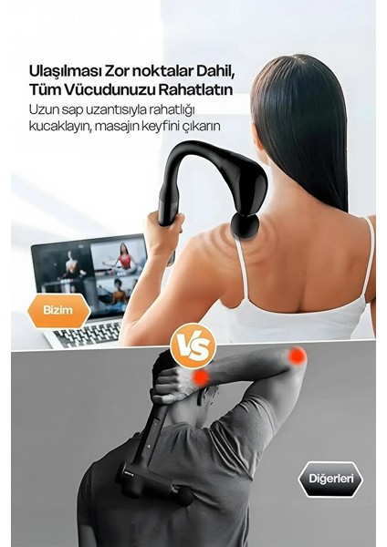 Yeni Nesil Profesyonel Şarjlı Uzatma Aparatlı Tüm Vücut Masaj Tabancası Çok Fonksiyon Fitness Masajı fiyatları