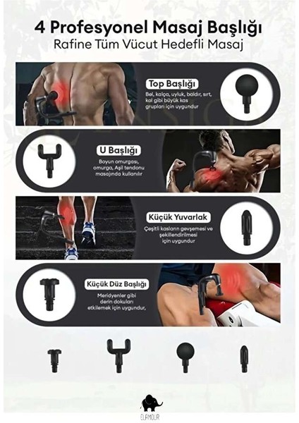 Yeni Nesil Profesyonel Şarjlı Uzatma Aparatlı Tüm Vücut Masaj Tabancası Çok Fonksiyon Fitness Masajı modelleri