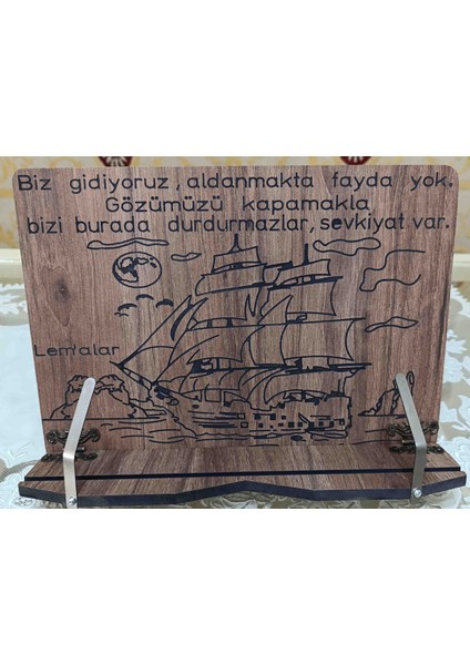 Ahşap Risale-I Nur Vecizeli Kitap Kuran Okuma Rahlesi Tablet Tutucu Stand
