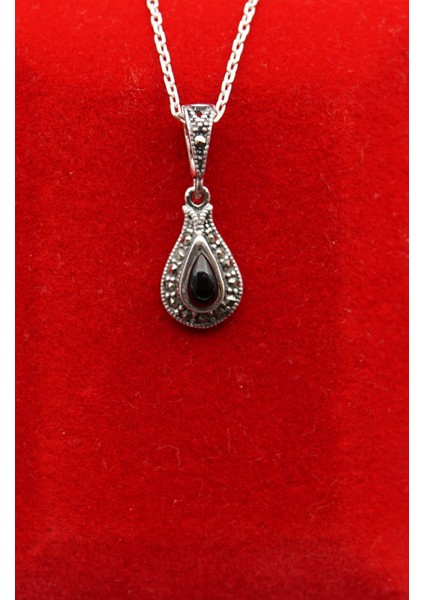 925 Ayar Kadın Oltu Taşı Kadın Kolye SK00081