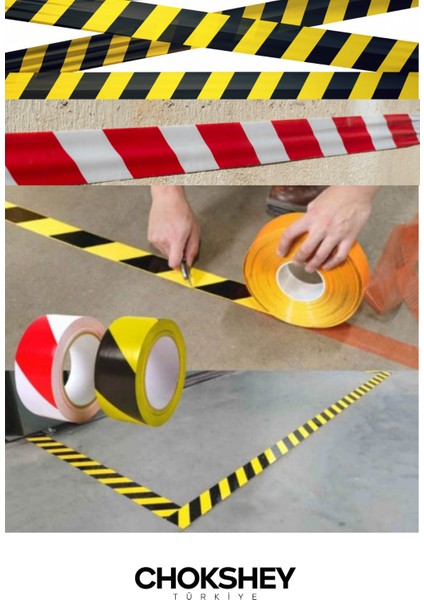 Kırmızı Beyaz Yer Işaretleme Bandı 50MMX30MT - 3 Adet fiyatları