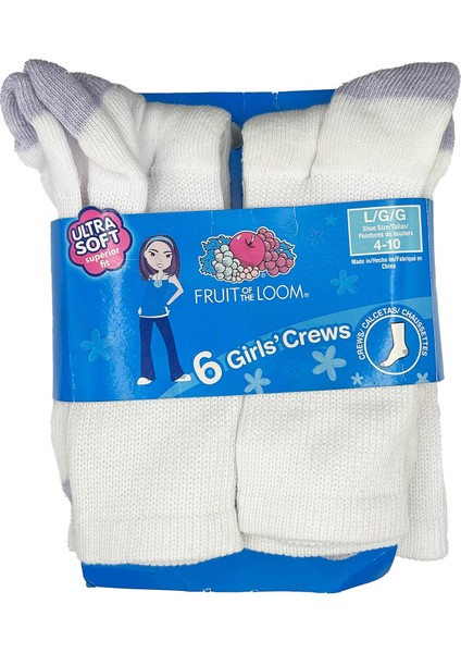 Girls Crews Çorap 6lı Paket (L)
