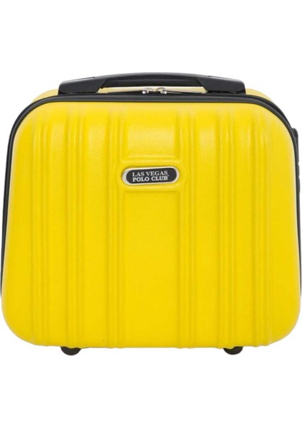 Şifreli, Kırılmaz Abs Makyaj Çantası, Şık ve Dayanıklı El Valizi, Sarı Renk.