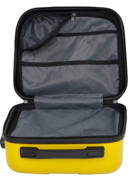 Şifreli, Kırılmaz Abs Makyaj Çantası, Şık ve Dayanıklı El Valizi, Sarı Renk. fırsatları