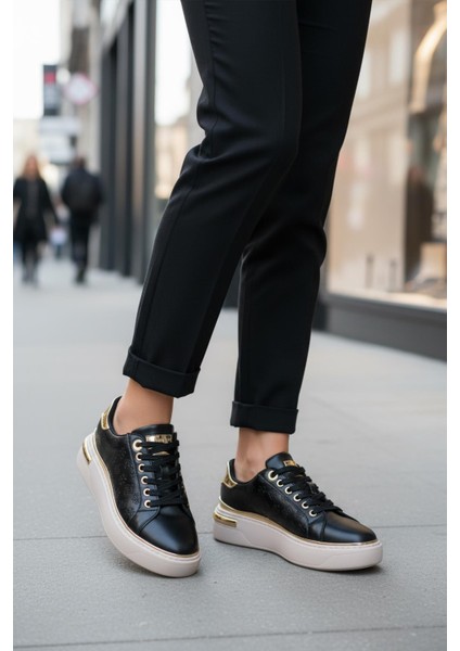 Ayakmod Lady 028 Z Desenli Siyah Kadın Sneaker