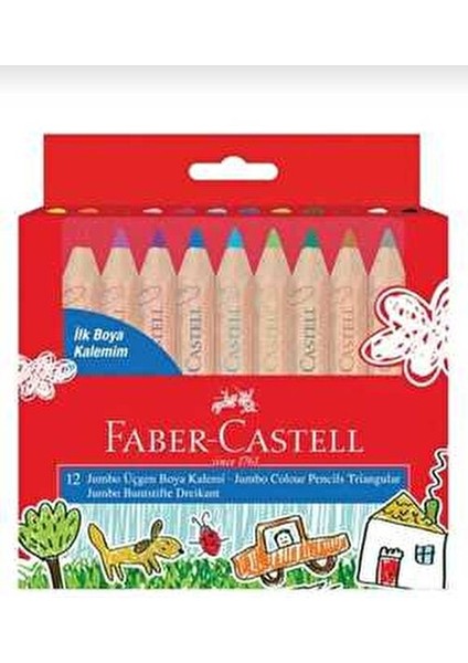 12 Renk Jumbo Üçgen Boya Kalemi Canlı Renk Seçenekleriyle Eğlenceli Çizimler İçin fiyatları