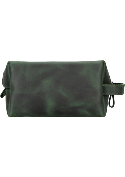 Antik Koyu Yeşil Büyük Deri Makyaj Çantası, Şık ve Kullanışlı Tasarım fırsatları