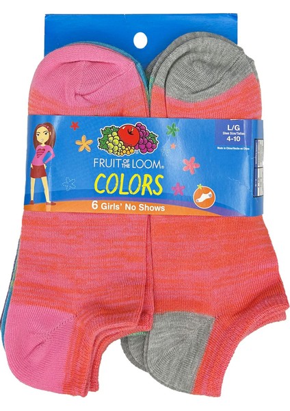 Colors Girls No Shows Çorap 6lı Paket (L)