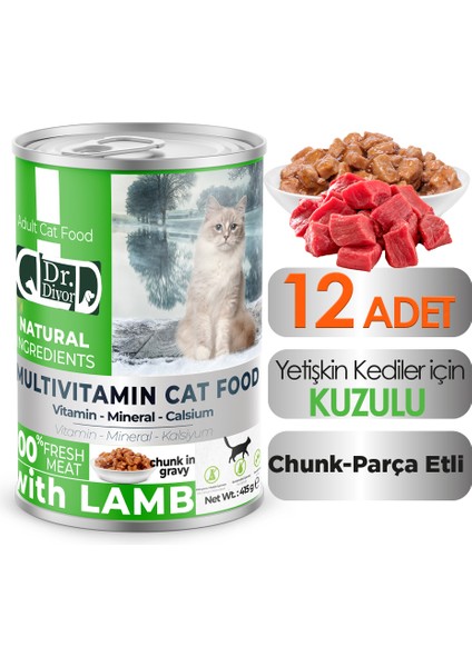 Kuzu Etli Yetişkin Kedi Maması 12 Adet