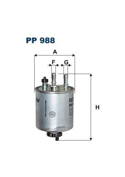 Fıltron PP988 - Yakıt Filtresi Kangoo 1.5dcı 08 Laguna Iıı 1.5dcı-2.0dcı-3.0dcı 08