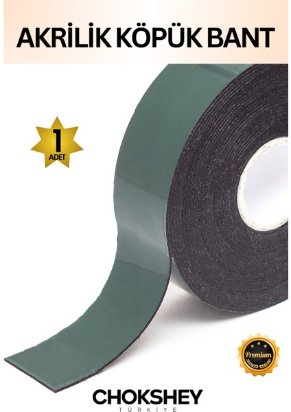 Akrilik Köpük Bant – Yeşil Siyah 10mmx10mt - 1 Adet