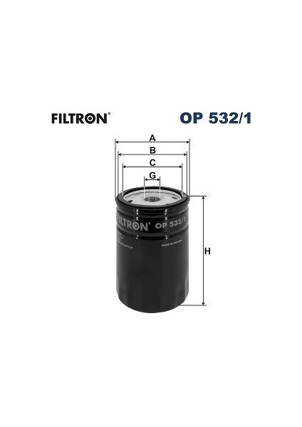 Fıltron OP532.1 - Yağ Filtresi Focus-Fıesta Iıı-V-Escort-Mondeo-Conncet 1.6 16V-1.8 16V-2.0-16V x V