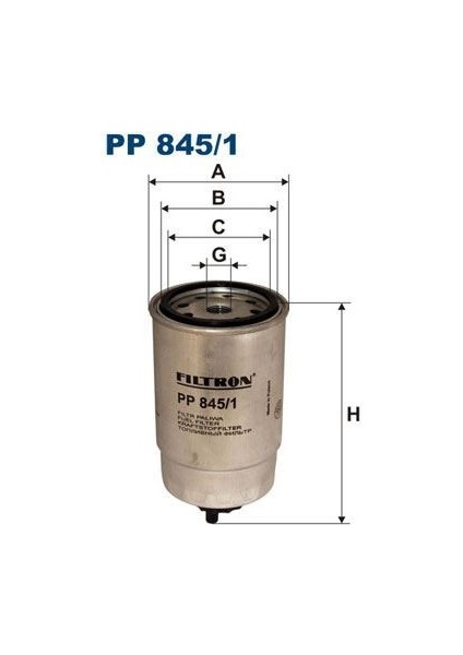 Fıltron PP845.1 - Yakıt Filtresi Ducato 1.9d-1.9td-2.4d-2.4td-2.5d 82-02 - Punto 1.7d-1.7td 94-00 - Transıt 2.4d