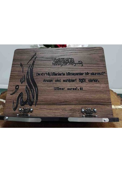 Ahşap Kitap Kuran Okuma Rahlesi Tablet Tutucu Stand