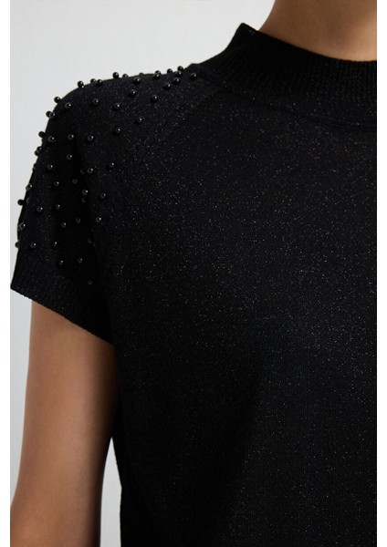 Inci Simli Triko Kazak Siyah 13945620000 fiyatları