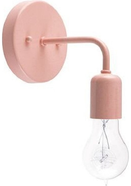 Vintage,rustik,retro,modern Pembe 1XE27 Duylu Metal Duvar Aplik