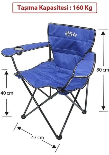 Quatro Bardaklı Katlanır Kamp Sandalyesi (Mavi) fırsatları