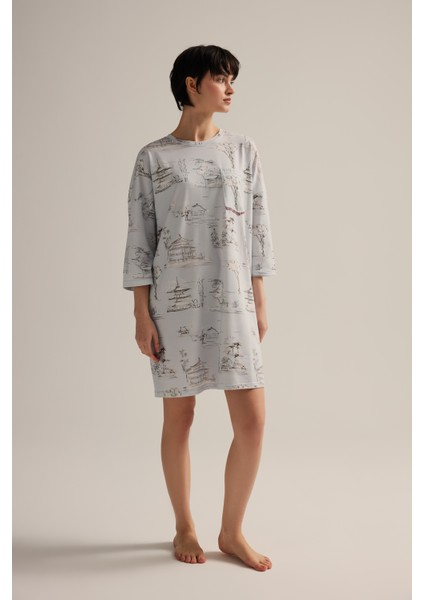 Kadın Pamuklu Uzun Kollu Gecelik modelleri