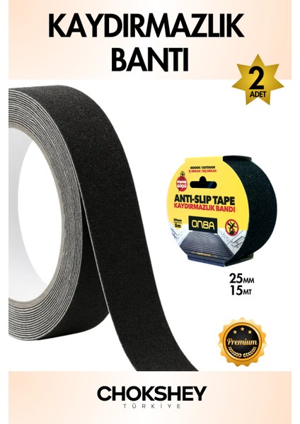 Merdiven Kaydırmaz Bant 25MMX15MT 2 Adet