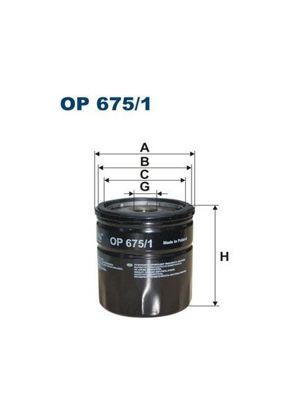 Fıltron OP675.1 - Yağ Filtresi Ford Ranger Endeavour 2.5 Tdci 143HP 05/05 12 Mazda BT50 2.5mrz 06-15