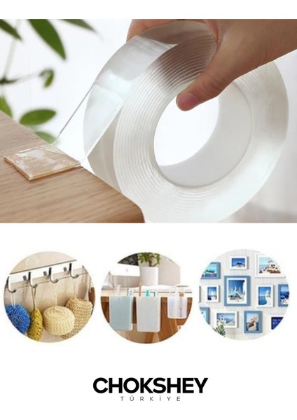 Yıkanabilir Nano Şeffaf Bant Su Geçirmez Süper Güçlü Montaj Bant 10MMX2MT fiyatları