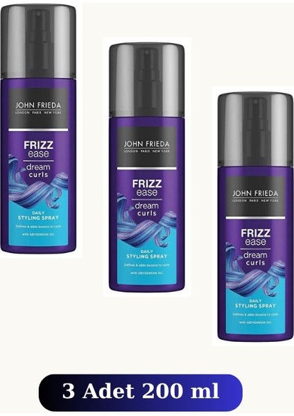 Frizz Ease Kusursuz Bukleler Için Günlük Şekillendirici Sprey 3 Adet