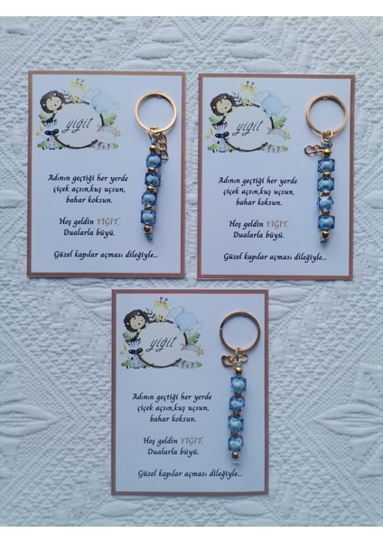 32 Adet Isme Özel Tasarım Mavi Anahtarlık Hastane Yeni Doğan 40 Mevlidi Dağıtmalık Hediyelik fiyatları