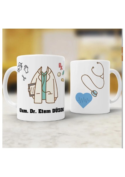 Doktor Kişiye Özel Isim Baskılı Seramik Kupa Bardak 330 ml