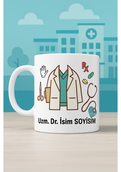 Doktor Kişiye Özel Isim Baskılı Seramik Kupa Bardak 330 ml fiyatları