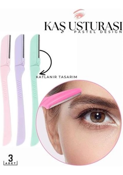 Modacar Katlanabilir Kaş Şekillendirici Kaş Dermaplaner Yüz Usturası 3 Adet 718323 fiyatları