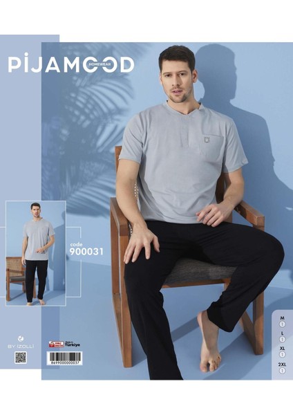 Gri Erkek Pijama Takımı - Rahat, Şık ve Yumuşak Kumaşlı Ev Giyim