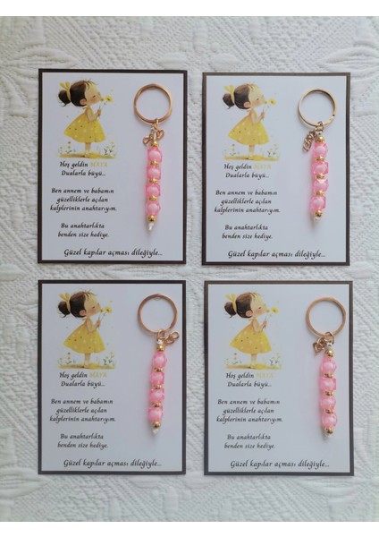 72 Adet Isme Özel Tasarım Pembe Anahtarlık Hastane Yeni Doğan 40 Mevlidi Dağıtmalık Hediyelik fırsatları