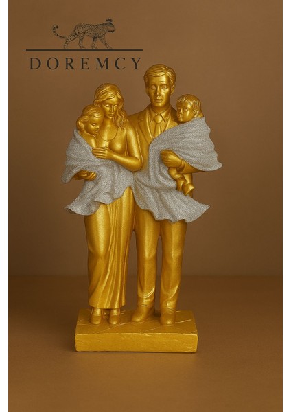 Dekoratif Kazaklı Mutlu Aile Biblo