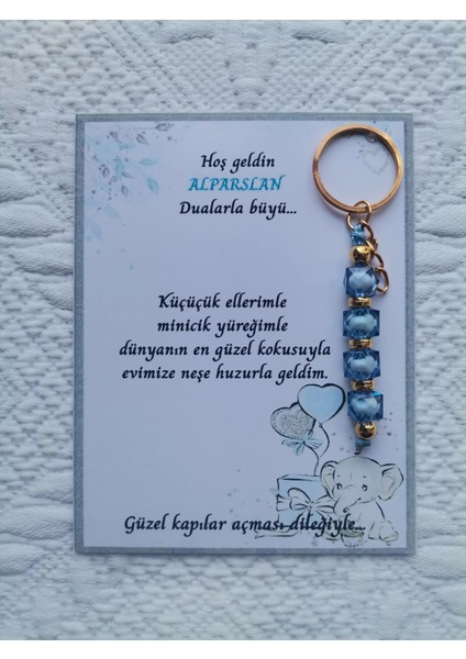 52 Adet Isme Özel Tasarım Mavi Anahtarlık Hastane Yeni Doğan 40 Mevlidi Dağıtmalık Hediyelik indirimleri