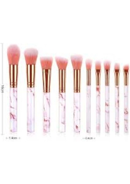 Mermer Desenli 10'lu Makyaj Fırça Seti, Şık ve Kullanışlı Güzellik Aksesuarları fiyatları