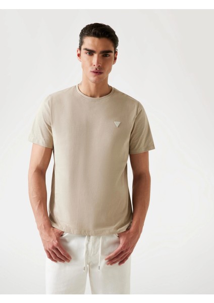 Ss Cn Patch Erkek Bej Regular Fit T-Shirt M4YI0AKCCM1-G1CA