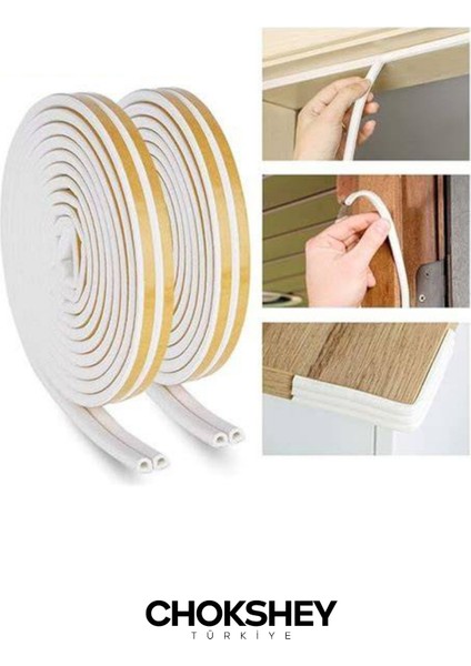 Beyaz Kapı ve Pencere Rüzgar Yalıtım Bandı Izolasyon Fitili Kauçuk 2MMX5MT (2li Fitil) fiyatları